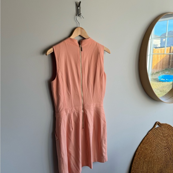 Marciano Guess Eliana Shift Button Salmon Pink Sleeveless Suit Dress - Picture 8 of 9